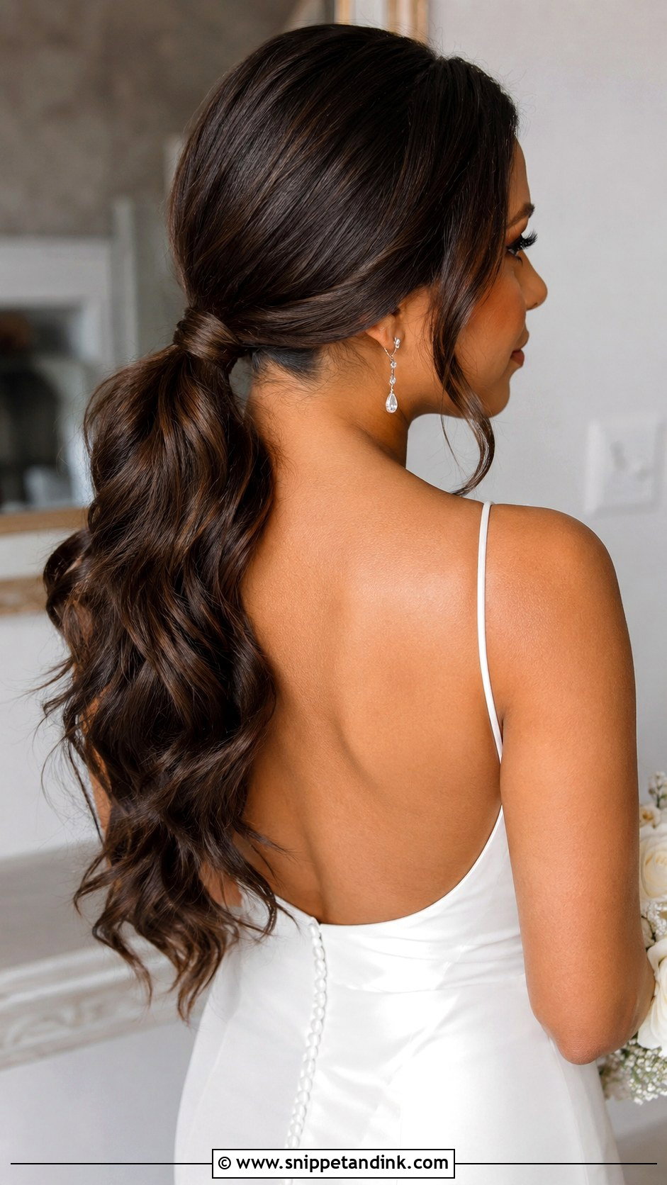 Natural Wedding Low Ponytail - Snippet and Ink - 15 Natural Wedding Hairstyle Ideas