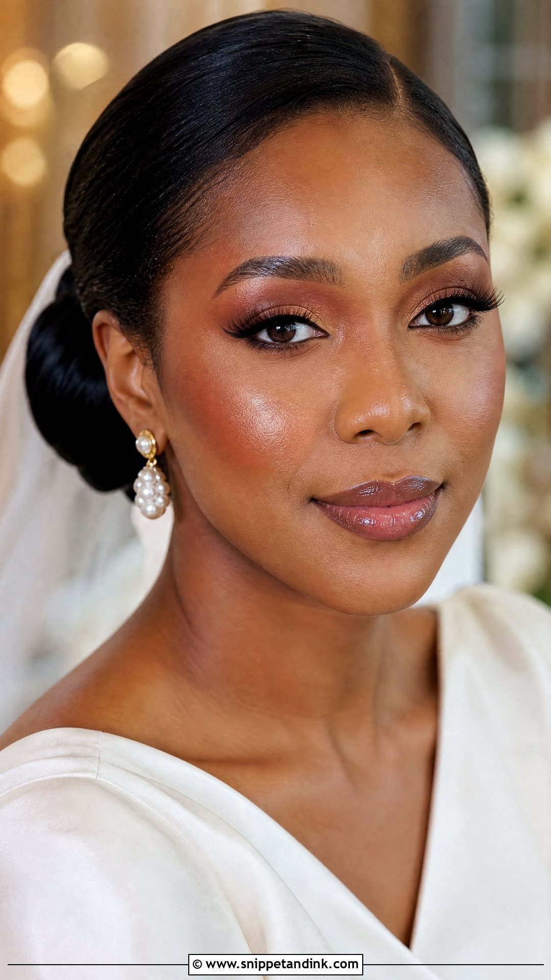 Natural Wedding Makeup With Glossy Lip - Snippet and Ink - 35 Natural Wedding Makeup Ideas