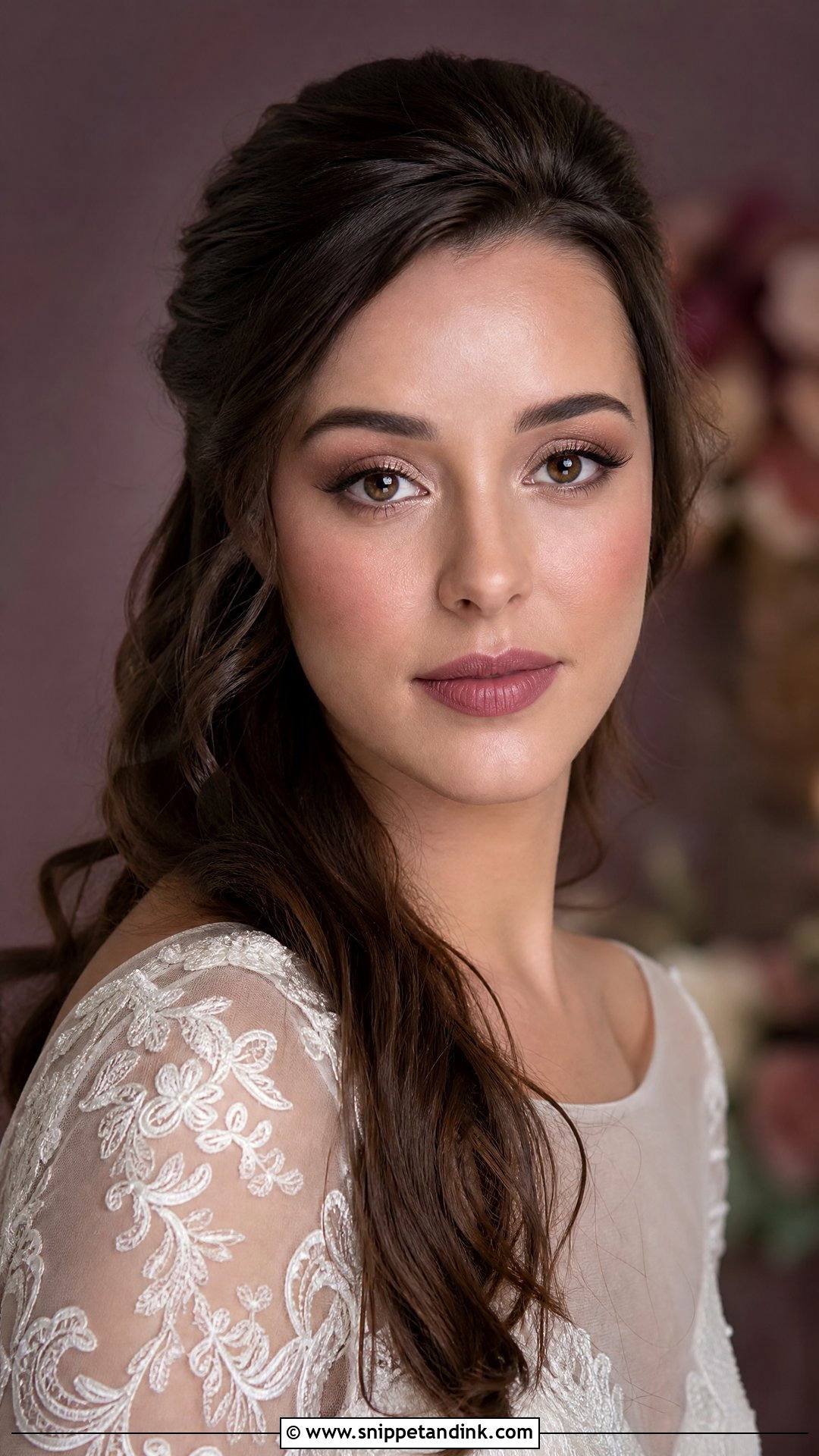 Natural Wedding Makeup With Mauve Lips - Snippet and Ink - 25 Natural Makeup for Wedding Ideas