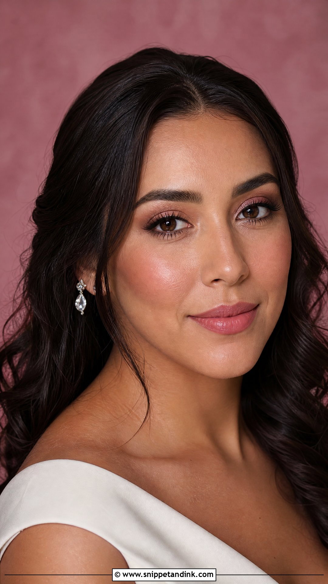 Natural Wedding Makeup With Soft Berry Lip - Snippet and Ink - 20 Natural Make Up Wedding Ideas