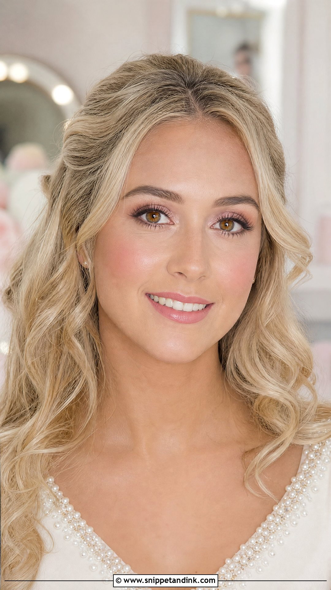 Natural Wedding Makeup With Soft Pink Lip - Snippet and Ink - 35 Natural Wedding Makeup Ideas