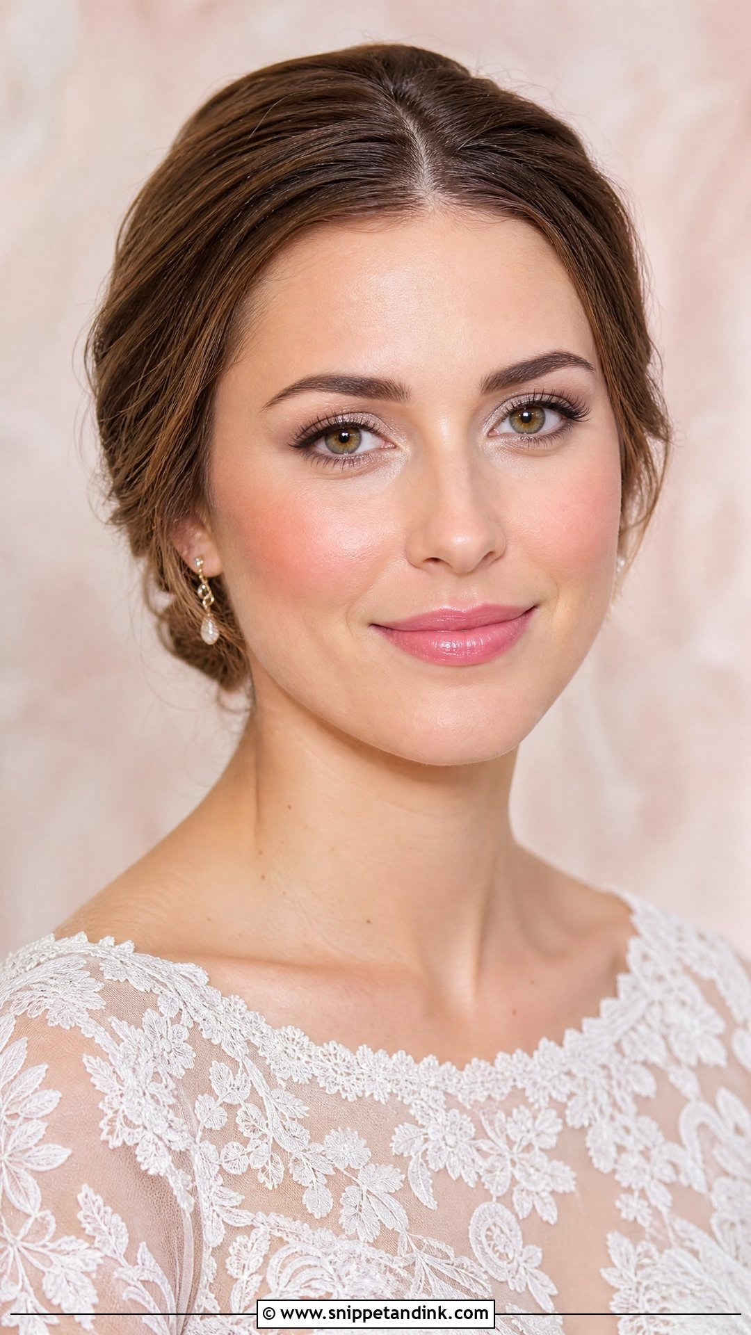 Natural Wedding Makeup With Soft Pink Lips - Snippet and Ink - 20 Very Natural Wedding Makeup Ideas