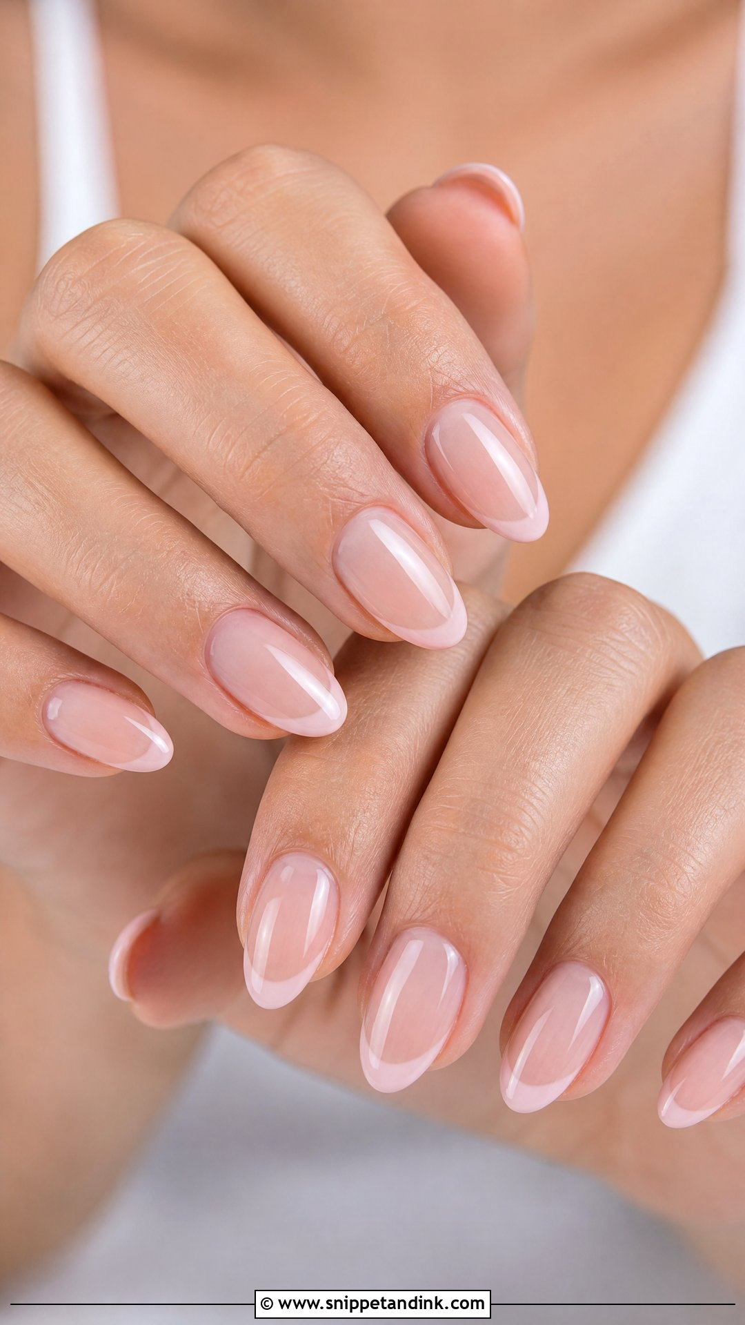 Natural Wedding Nails With Barely There Pink French - Snippet and Ink - 25 Natural Wedding Nails