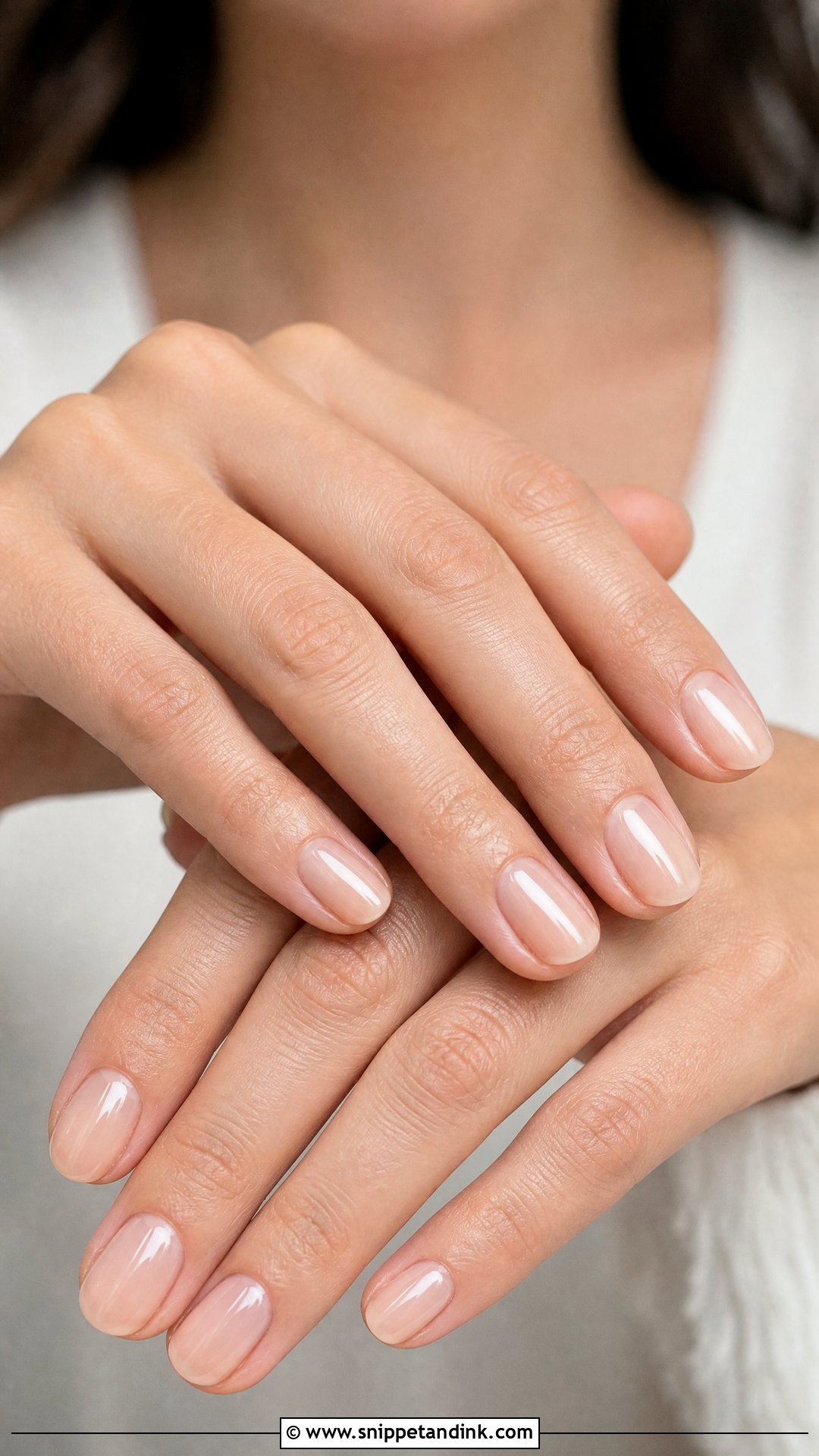 Natural Wedding Nails With Glazed Nude Finish - Snippet and Ink - 25 Natural Wedding Nails