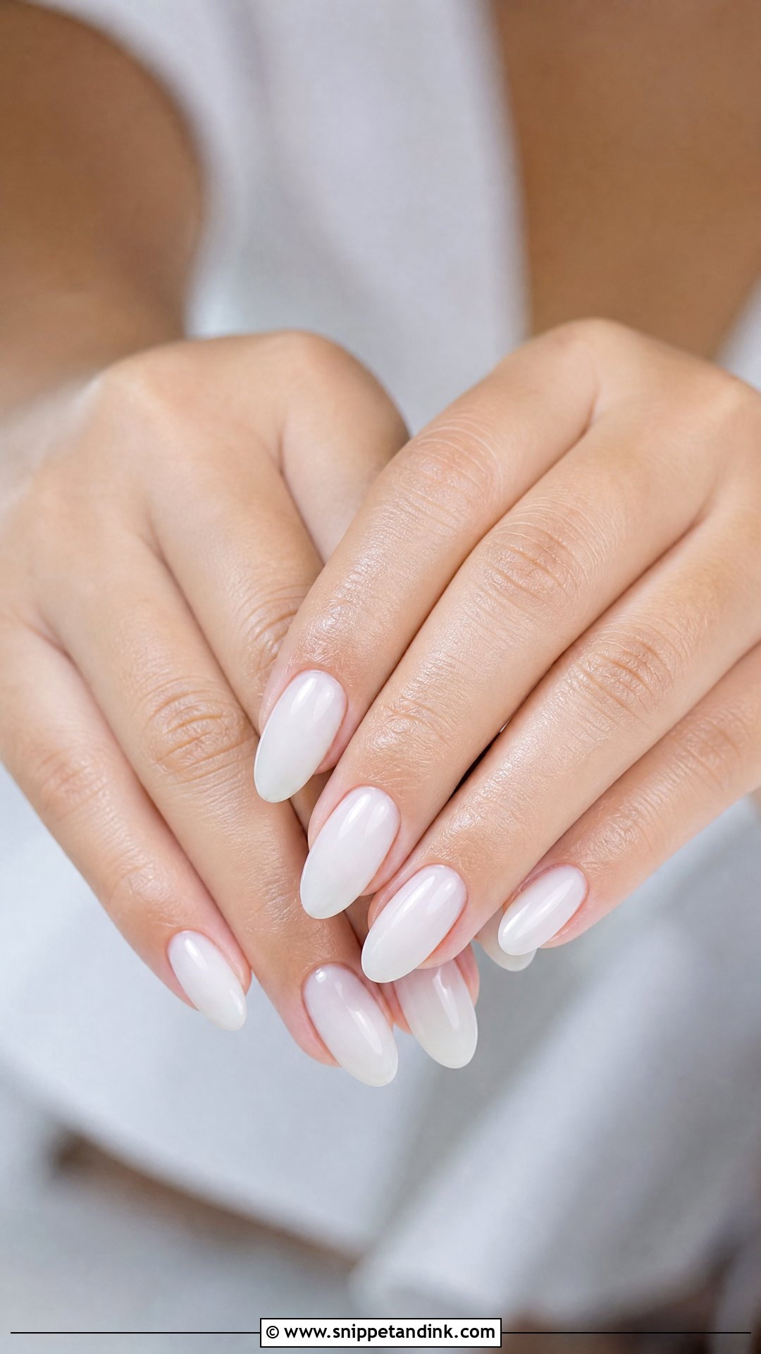 Natural Wedding Nails With Milky White Polish - Snippet and Ink - 25 Natural Wedding Nails