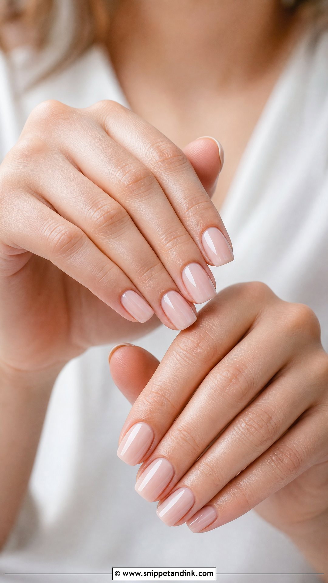 Natural Wedding Nails With Soft Square Shape - Snippet and Ink - 25 Natural Wedding Nails