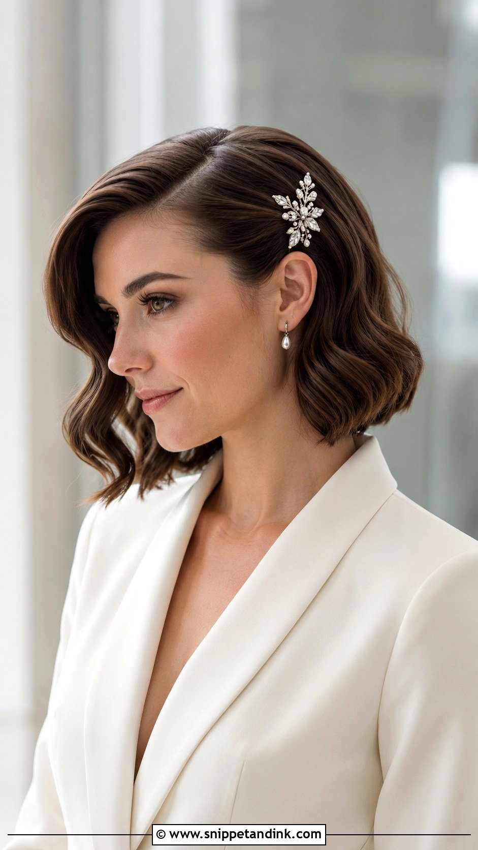 Natural Wedding Short Hair Waves - Snippet and Ink - 15 Natural Wedding Hairstyle Ideas