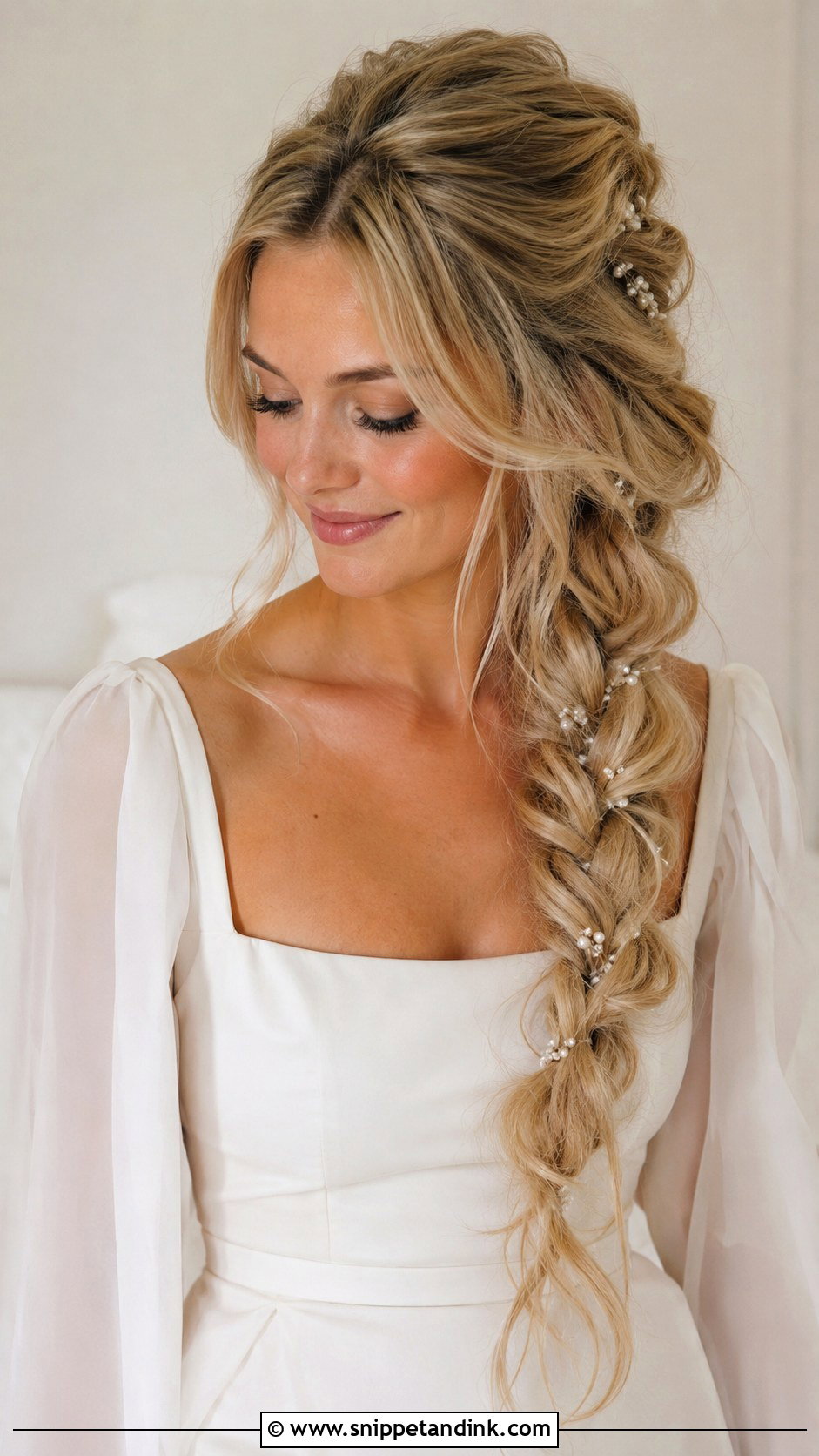 Natural Wedding Side Braid - Snippet and Ink - 15 Natural Wedding Hairstyle Ideas