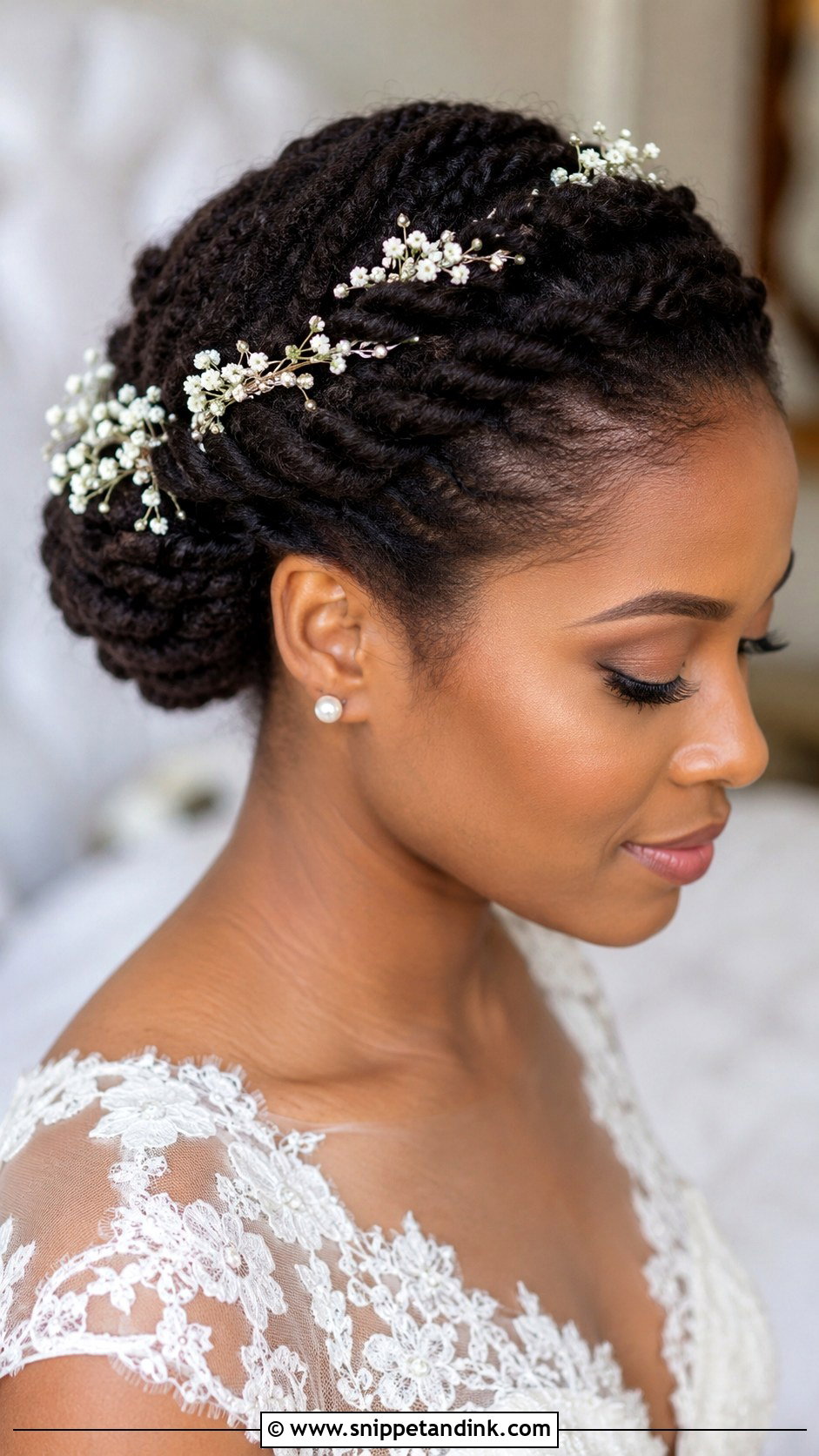 Natural Wedding Twist Crown - Snippet and Ink - 15 Natural Wedding Hair Black Women Ideas
