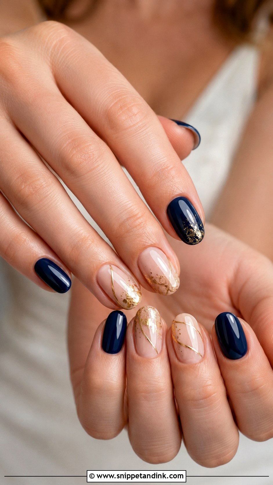 Navy And Gold Wedding Nails - Snippet and Ink - 20 Navy Wedding Nails
