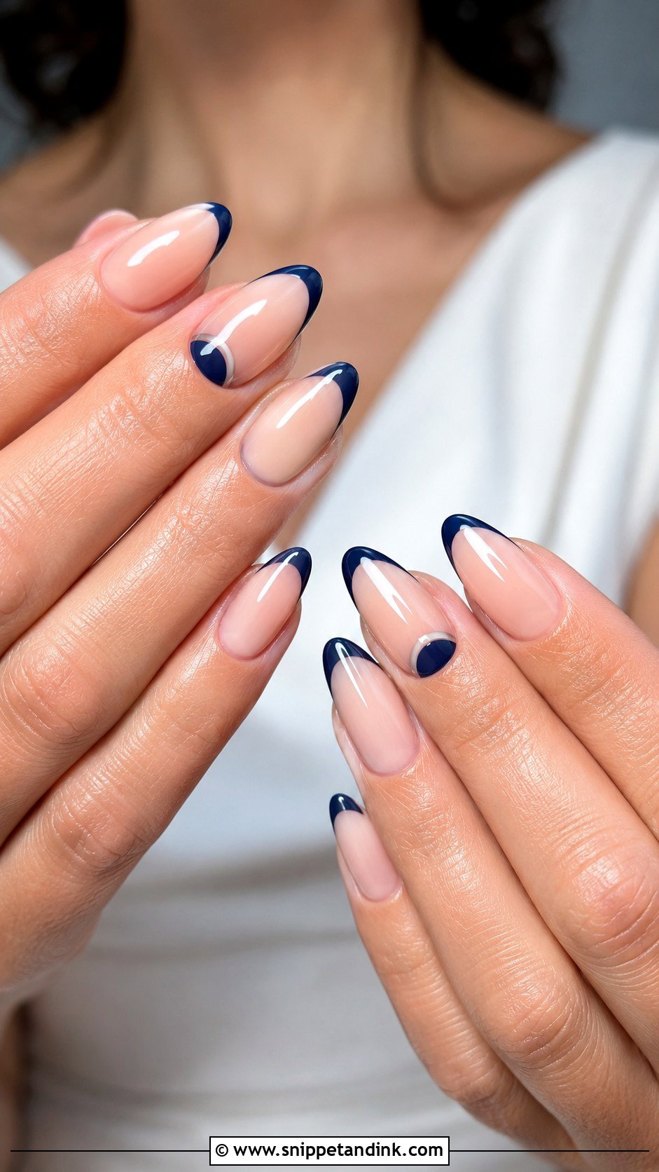 Navy And Nude Wedding Nails - Snippet and Ink - 20 Navy Wedding Nails