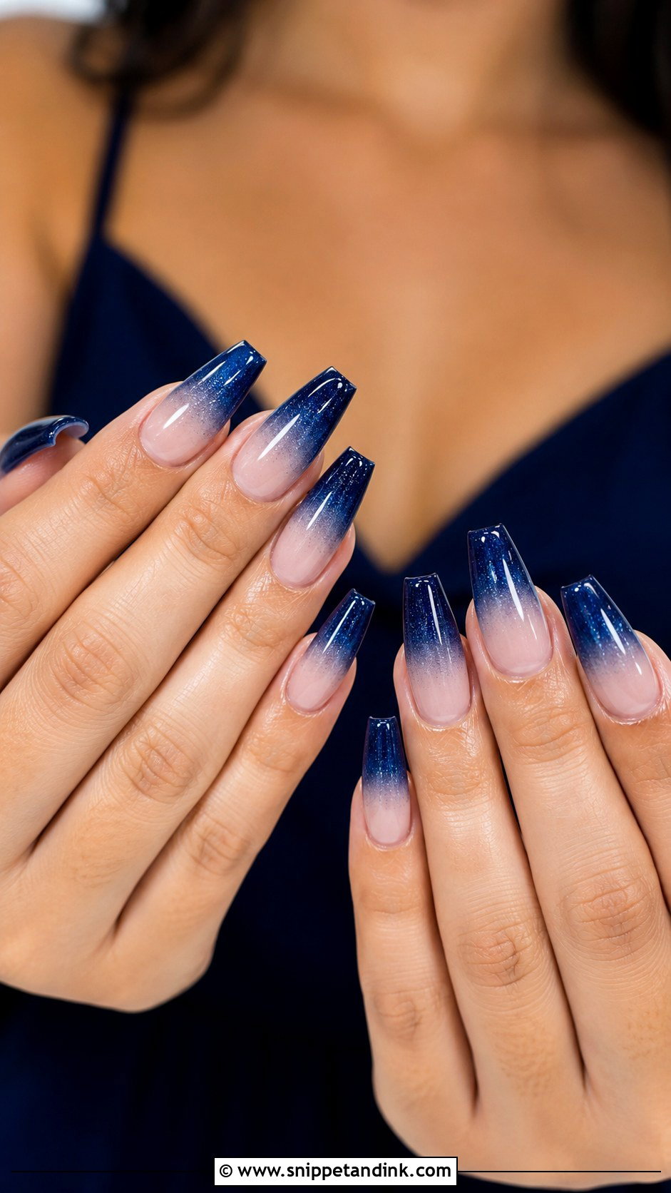 Navy Blue And Gold Wedding Nails - Snippet and Ink - 20 Navy Blue Wedding Nails