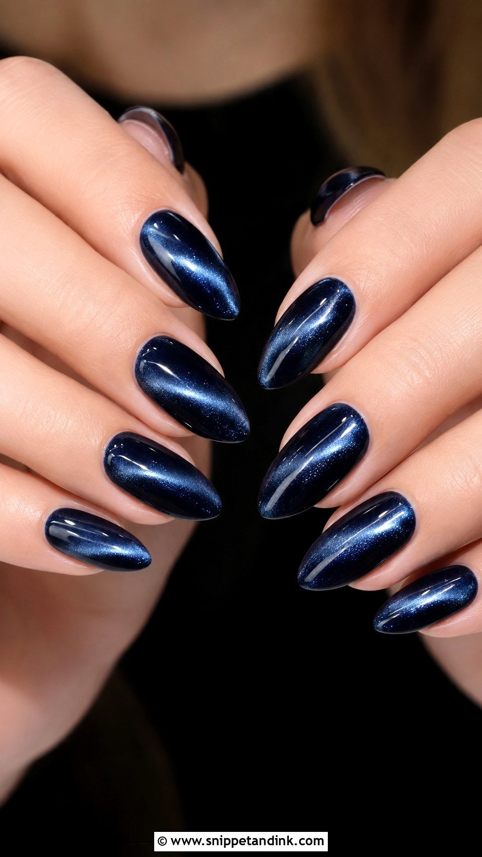 Navy Blue Cat Eye Wedding Nails - Snippet and Ink - 20 Navy Blue Wedding Nails
