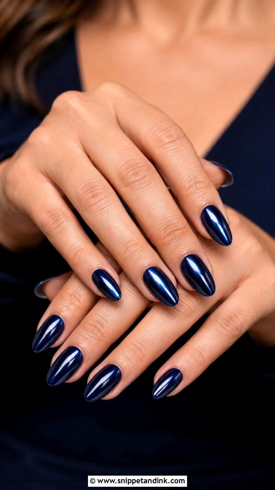 Navy Blue Chrome Wedding Nails - Snippet and Ink - 20 Navy Wedding Nails