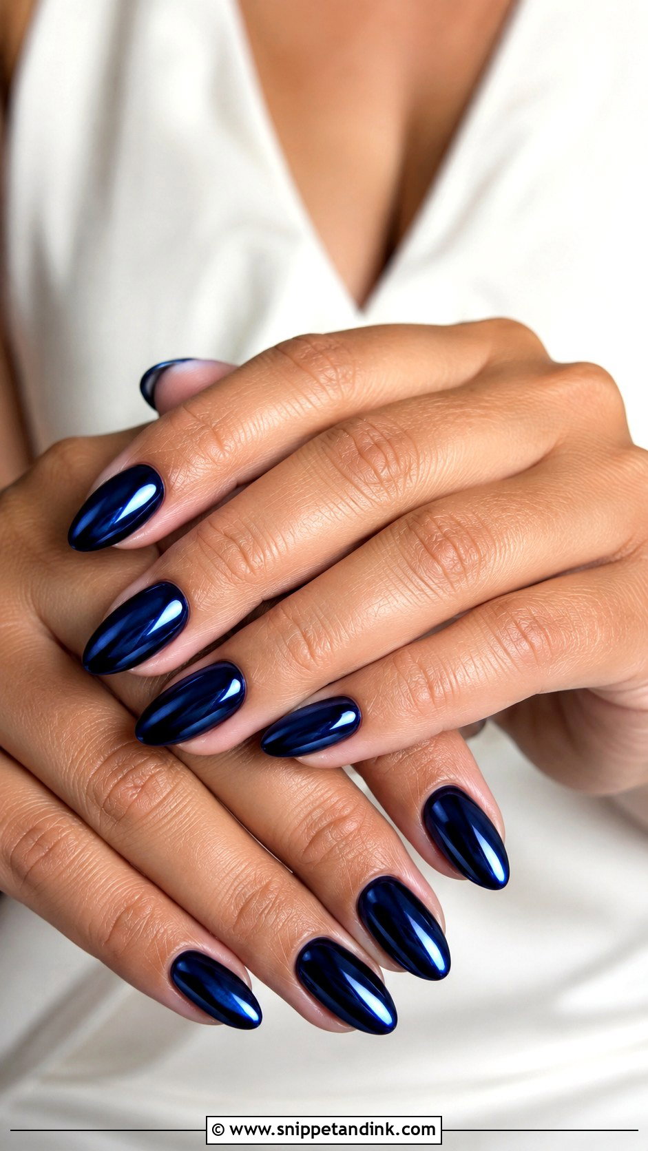 Navy Blue Chrome Wedding Nails - Snippet and Ink - 20 Navy Blue Wedding Nails