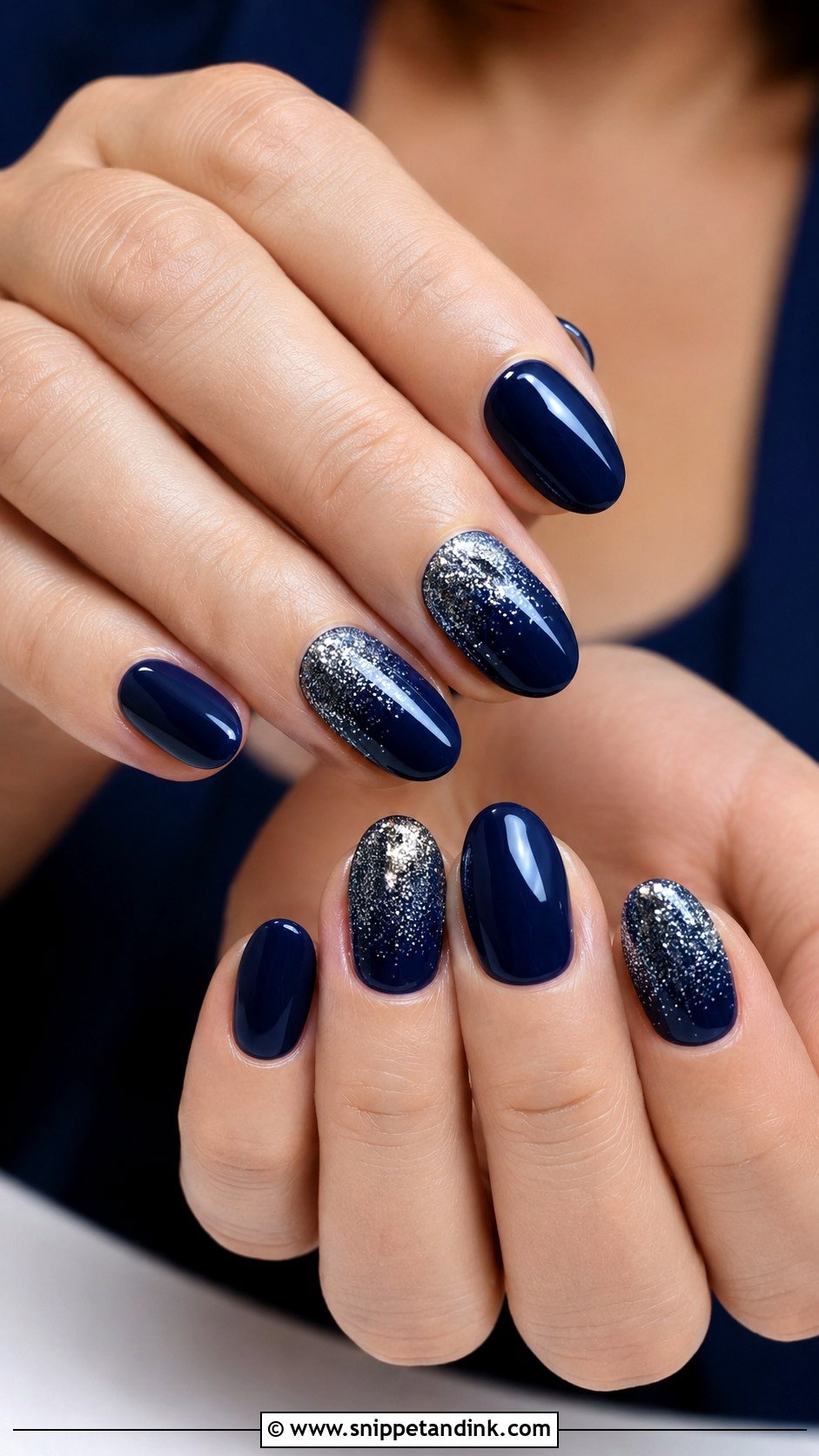 Navy Blue Glitter Wedding Nails - Snippet and Ink - 20 Navy Blue Wedding Nails