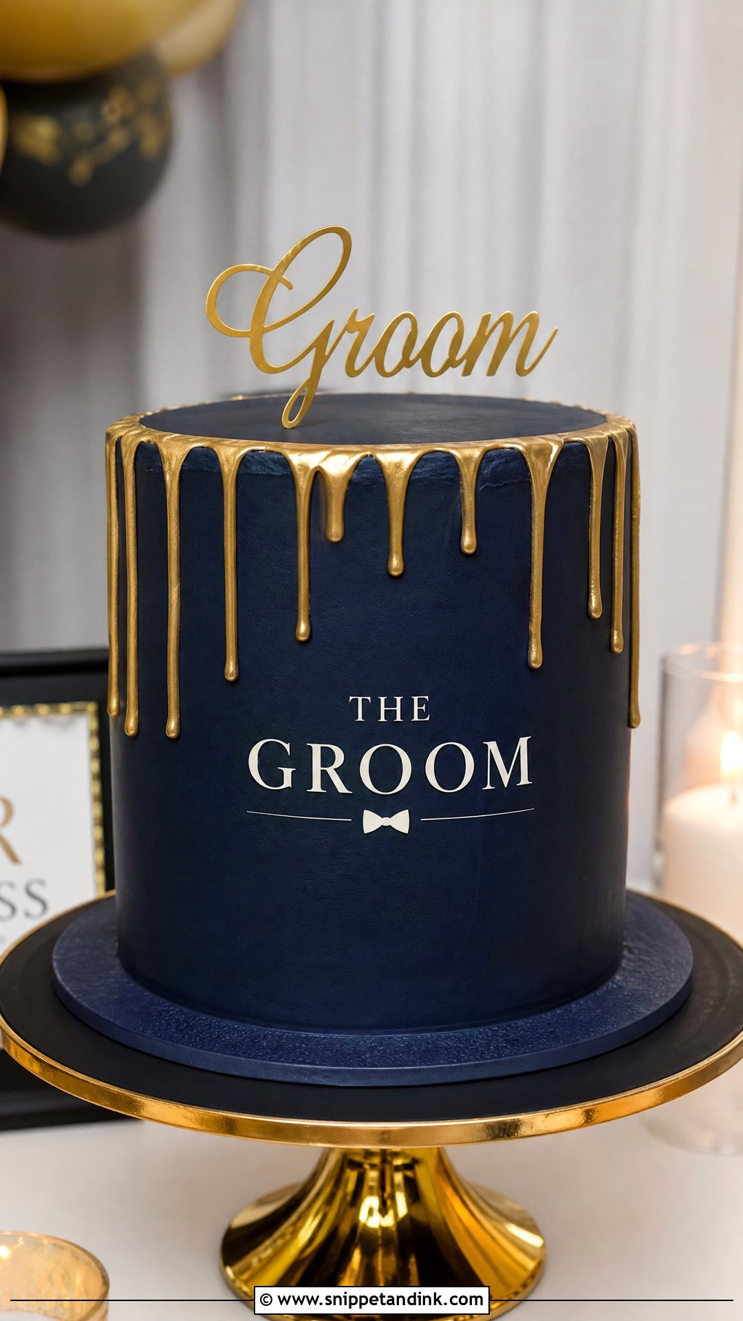 Navy Blue Groom Cake - Snippet and Ink - 25 Groom to Be Cake Ideas