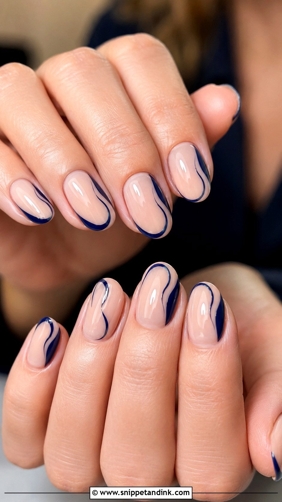 Navy Blue Nude Wedding Nails - Snippet and Ink - 20 Navy Blue Wedding Nails