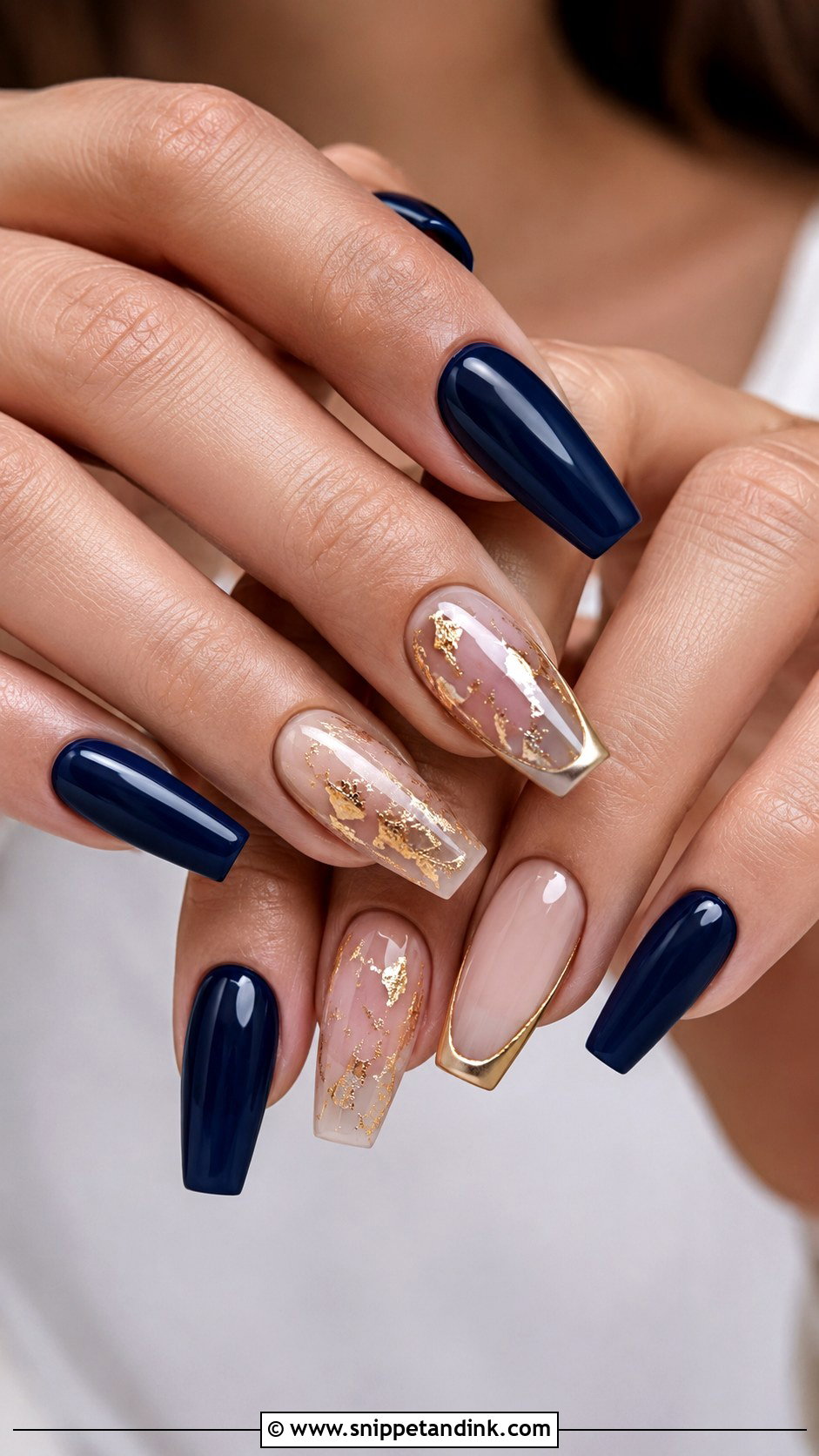 Navy Blue Ombre Wedding Nails - Snippet and Ink - 20 Navy Blue Wedding Nails