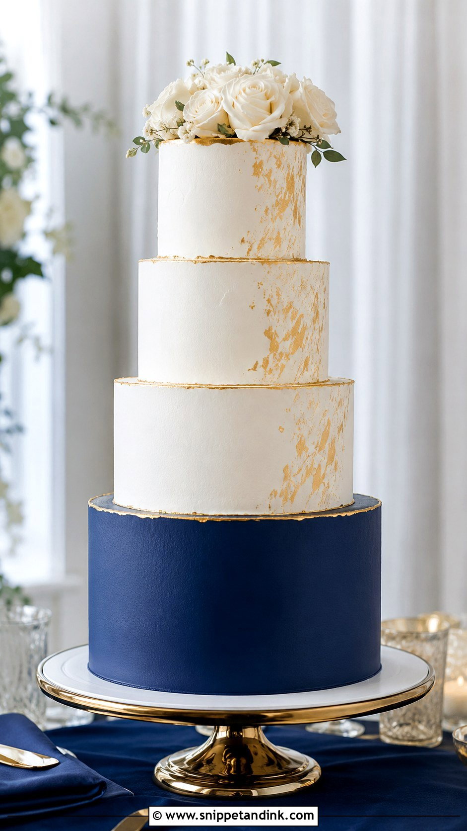 Navy Blue Wedding Cake - Snippet and Ink - 25 Something Blue Cake Ideas