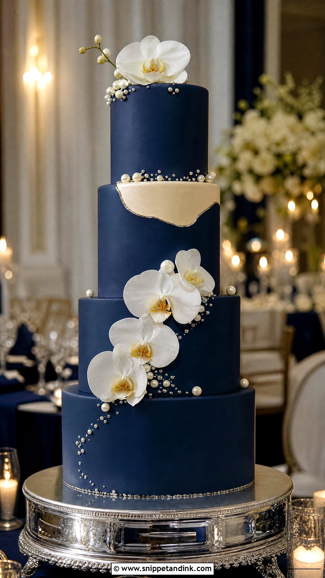 Navy Blue Wedding Cake - Snippet and Ink - 30 Blue Cake Aesthetic Ideas for Wedding