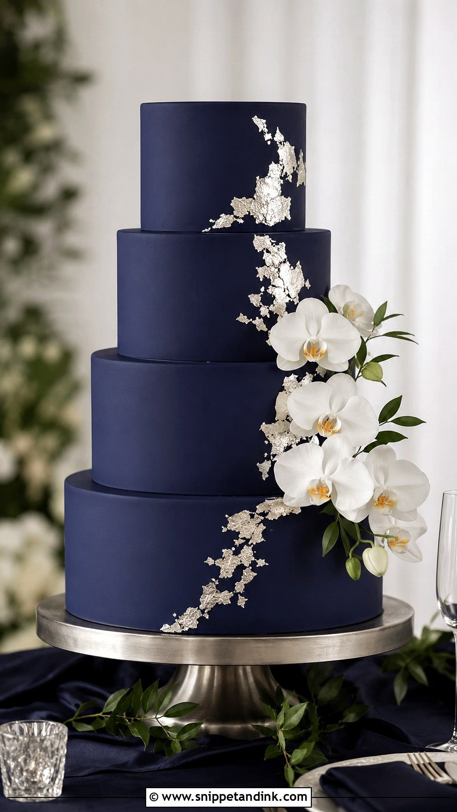 Navy Blue Wedding Cake - Snippet and Ink - 30 Masculine Wedding Cake Ideas