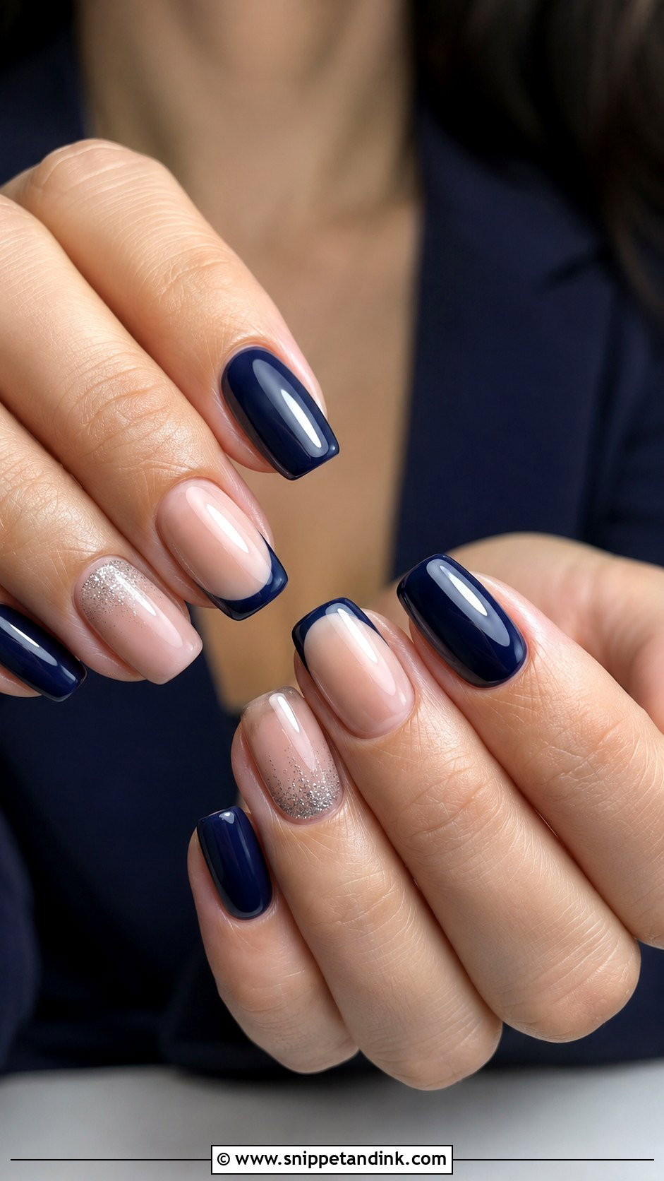 Navy Blue Wedding Guest Nails - Snippet and Ink - 20 Navy Blue Wedding Nails