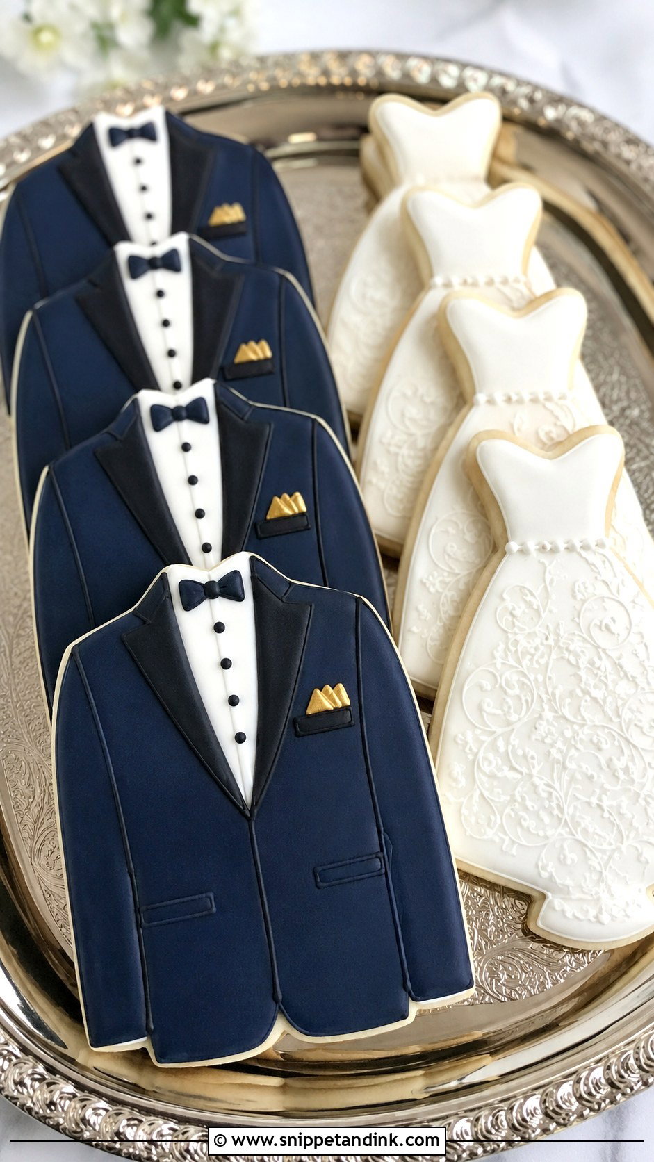 Navy Blue Wedding Tuxedo Cookies - Snippet and Ink - 20 Navy Blue Wedding Cookies