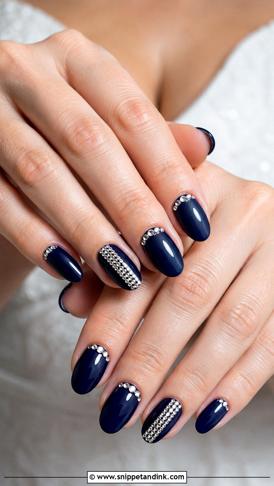 Navy Cat Eye Wedding Nails - Snippet and Ink - 20 Navy Wedding Nails