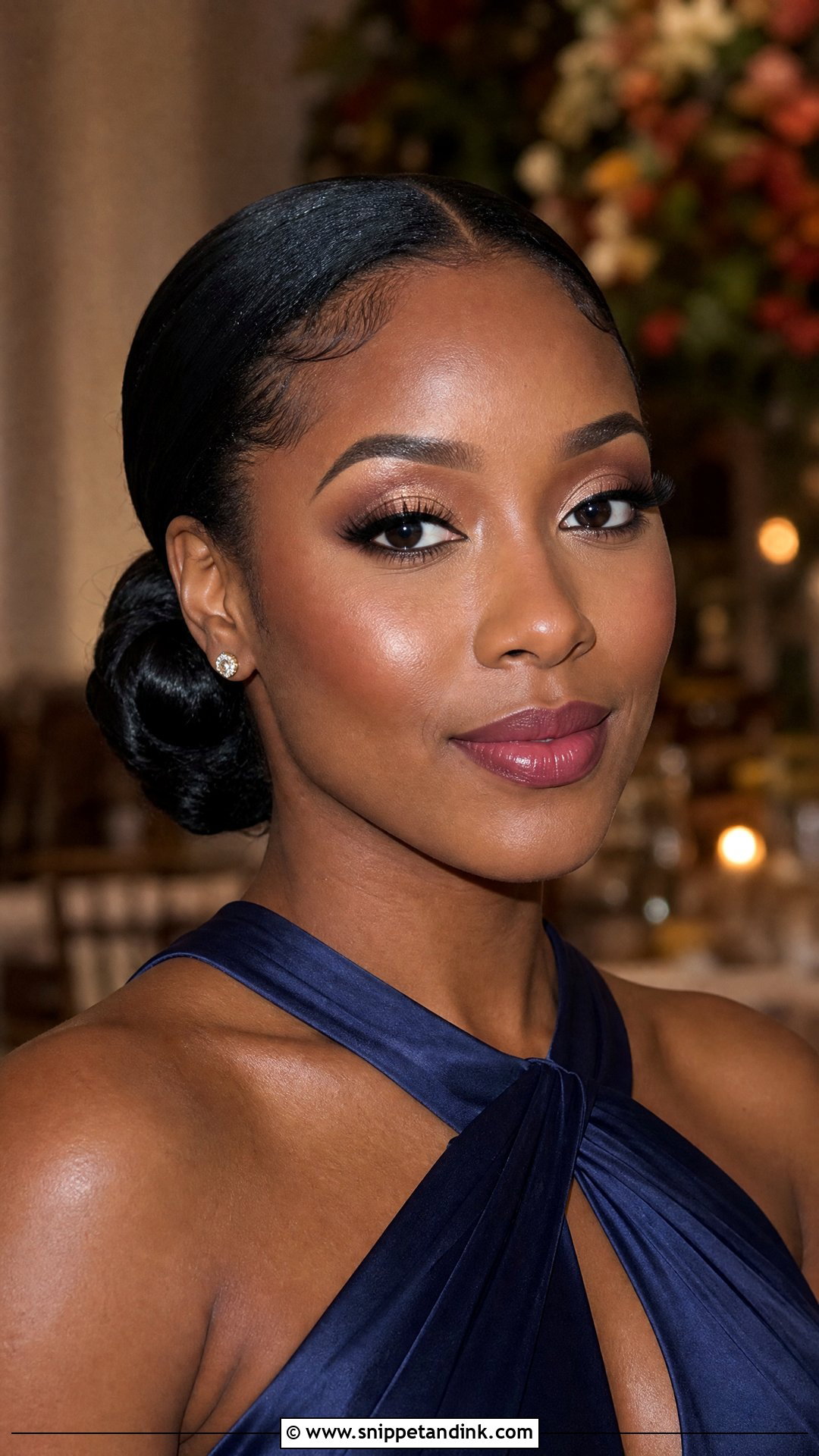 Navy Dress Fall Bridesmaid Makeup - Snippet and Ink - 20 Fall Wedding Makeup for Bridesmaids