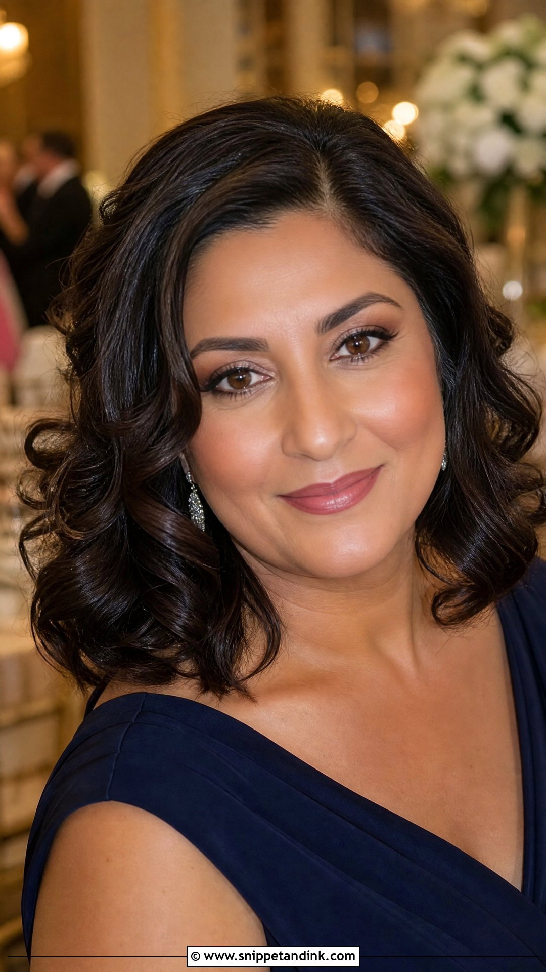 Navy Dress Mother Of Bride Makeup For Brunettes - Snippet and Ink - 20 Mother of Bride Makeup Brunette Ideas