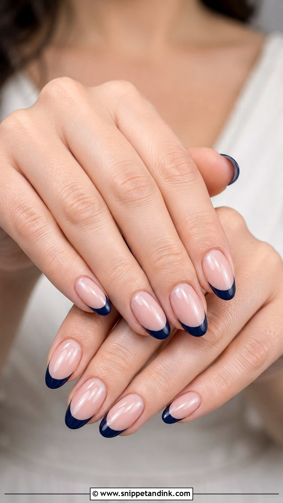 Navy French Tip Wedding Nails - Snippet and Ink - 20 Navy Wedding Nails