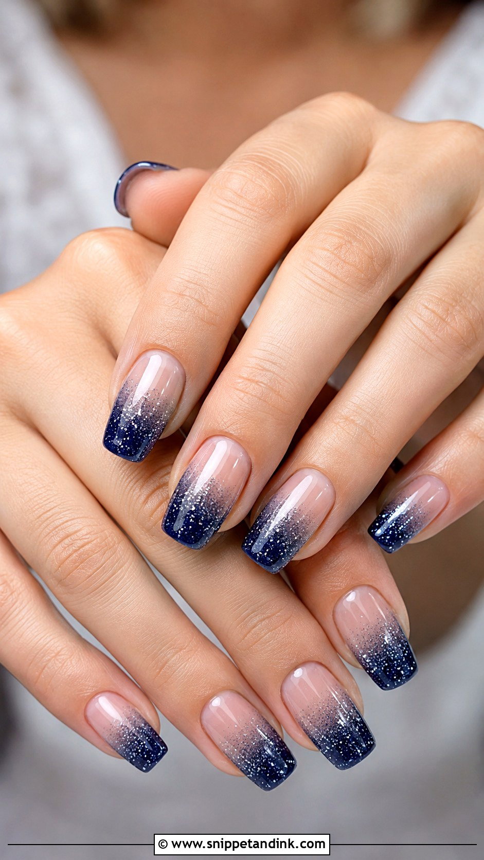 Navy Glitter Ombre Wedding Nails - Snippet and Ink - 20 Navy Wedding Nails
