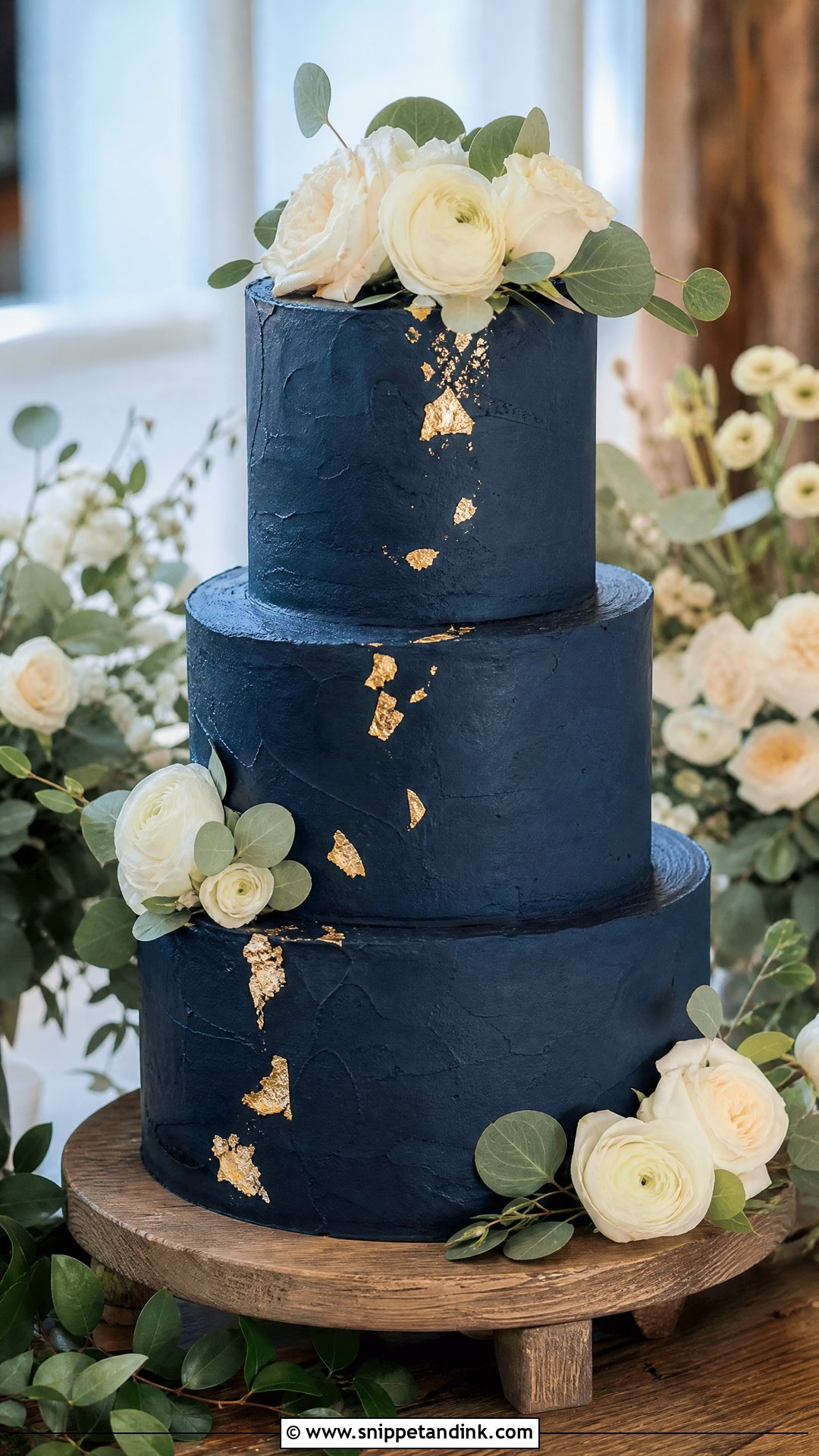 Navy Rustic Wedding Cake - Snippet and Ink - 25 Navy Cake Ideas for Wedding