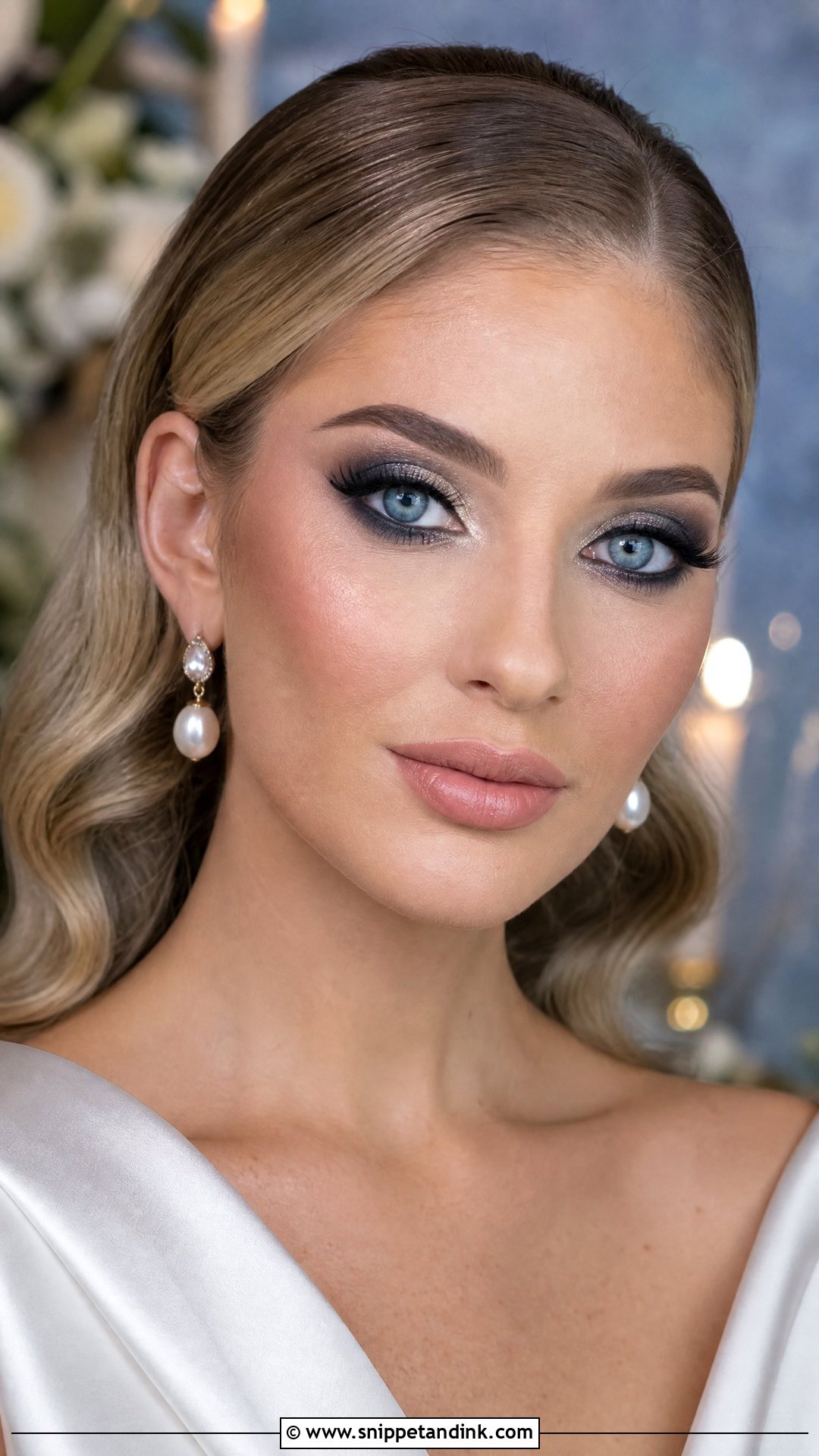 Navy Smokey Wedding Makeup For Blue Eyes - Snippet and Ink - 25 Full Glam Wedding Makeup for Blue Eyes