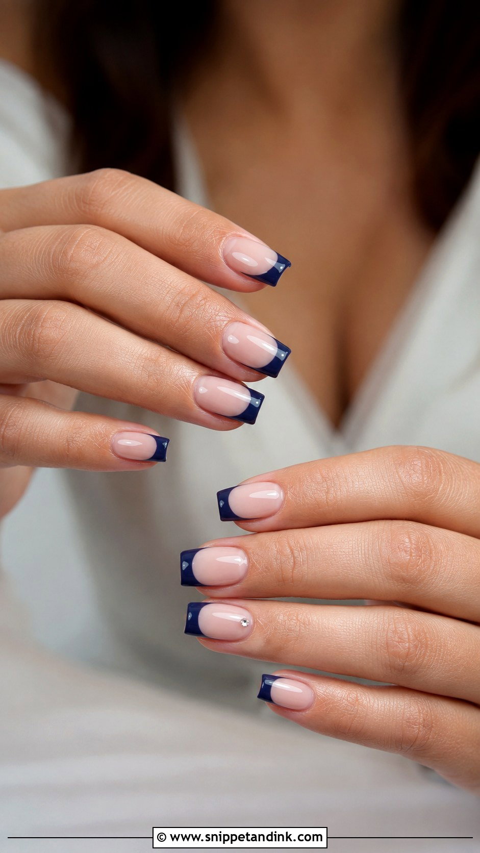 Navy Square Wedding Nails - Snippet and Ink - 20 Navy Wedding Nails