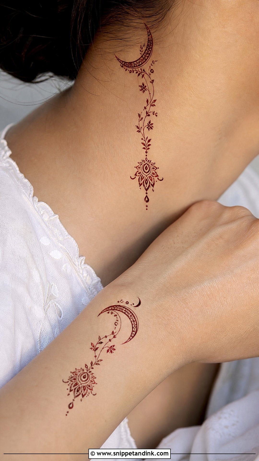 Neck Tattoo Mehndi Design - Snippet and Ink - 30 Unique Tattoo Mehndi Designs