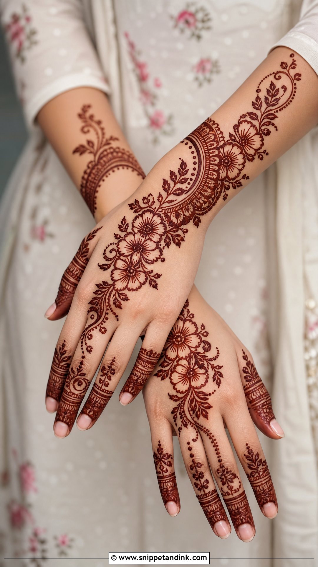 Negative Space Back Bridal Mehndi Design - Snippet and Ink - 20 Latest Unique Back Bridal Mehndi Designs