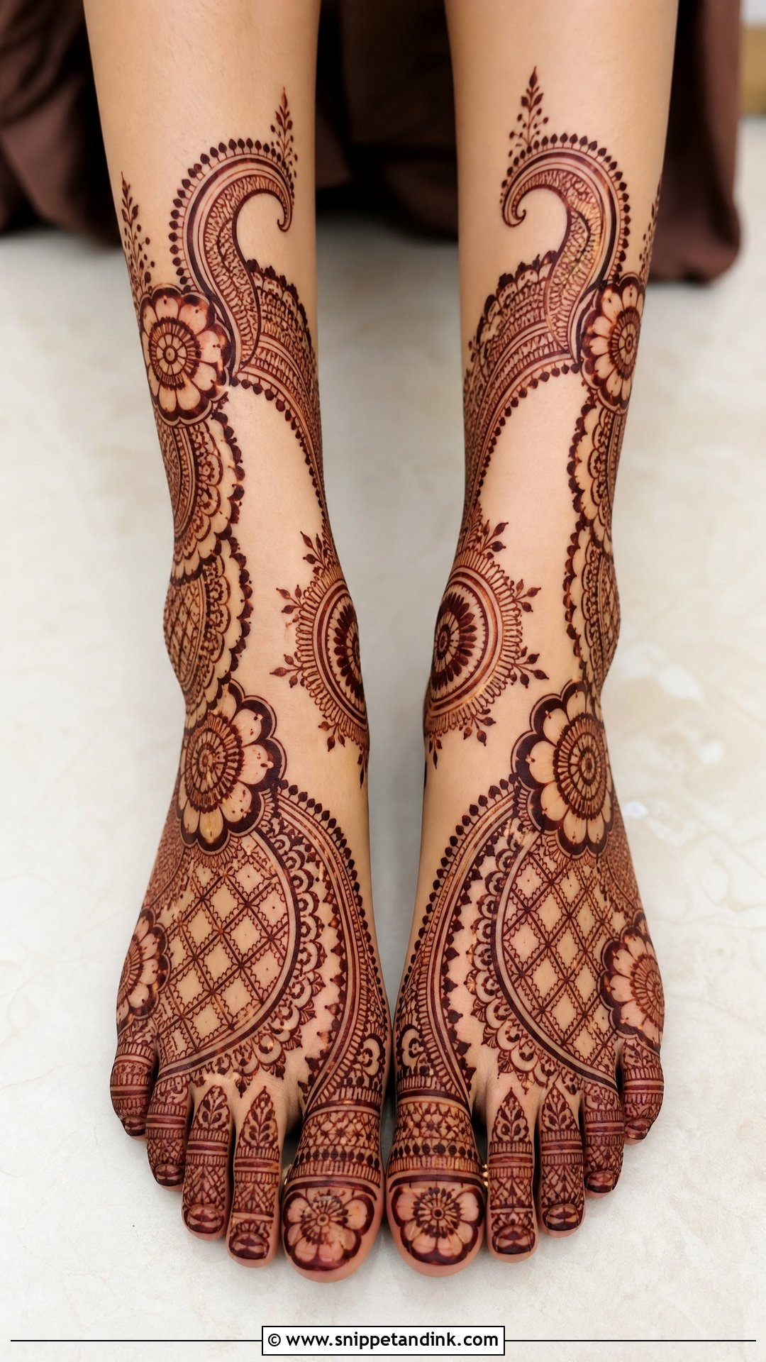 Negative Space Bridal Leg Mehndi Design - Snippet and Ink - 25 Bridal Leg Mehendi Mehndi Design Ideas