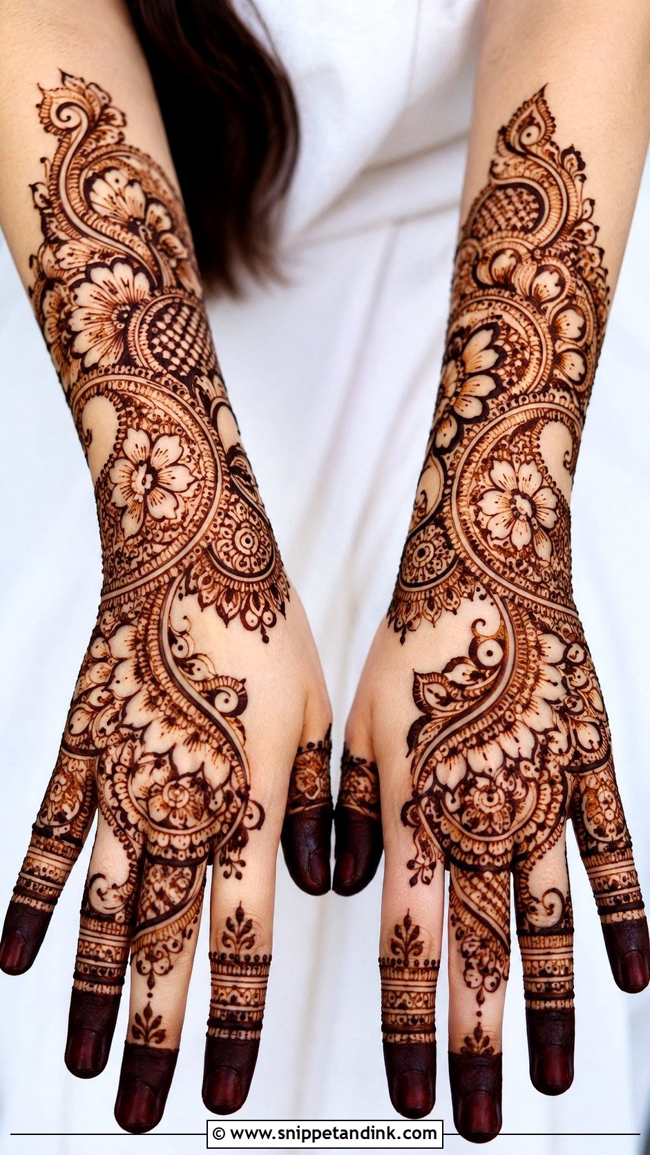 Negative Space Bridal Mehndi Design - Snippet and Ink - 35 Latest Bridal Mehndi Designs