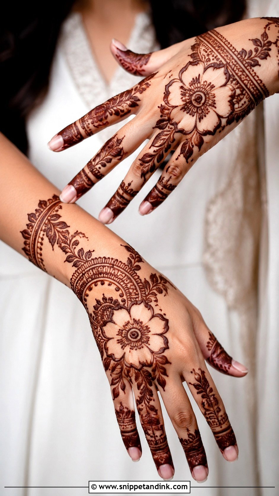 Negative Space Bridal Mehndi Design - Snippet and Ink - 35 New Bridal Mehndi Designs