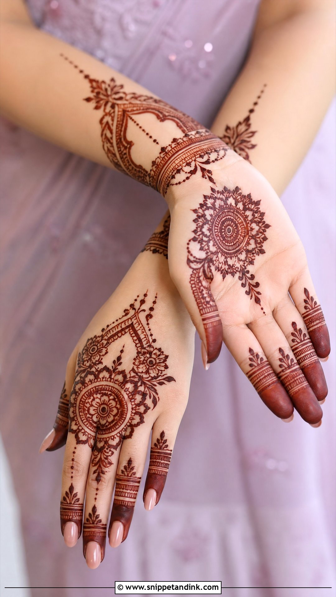 Negative Space Bridal Mehndi Design - Snippet and Ink - 25 Bridal Mehndi Design 2025 Ideas