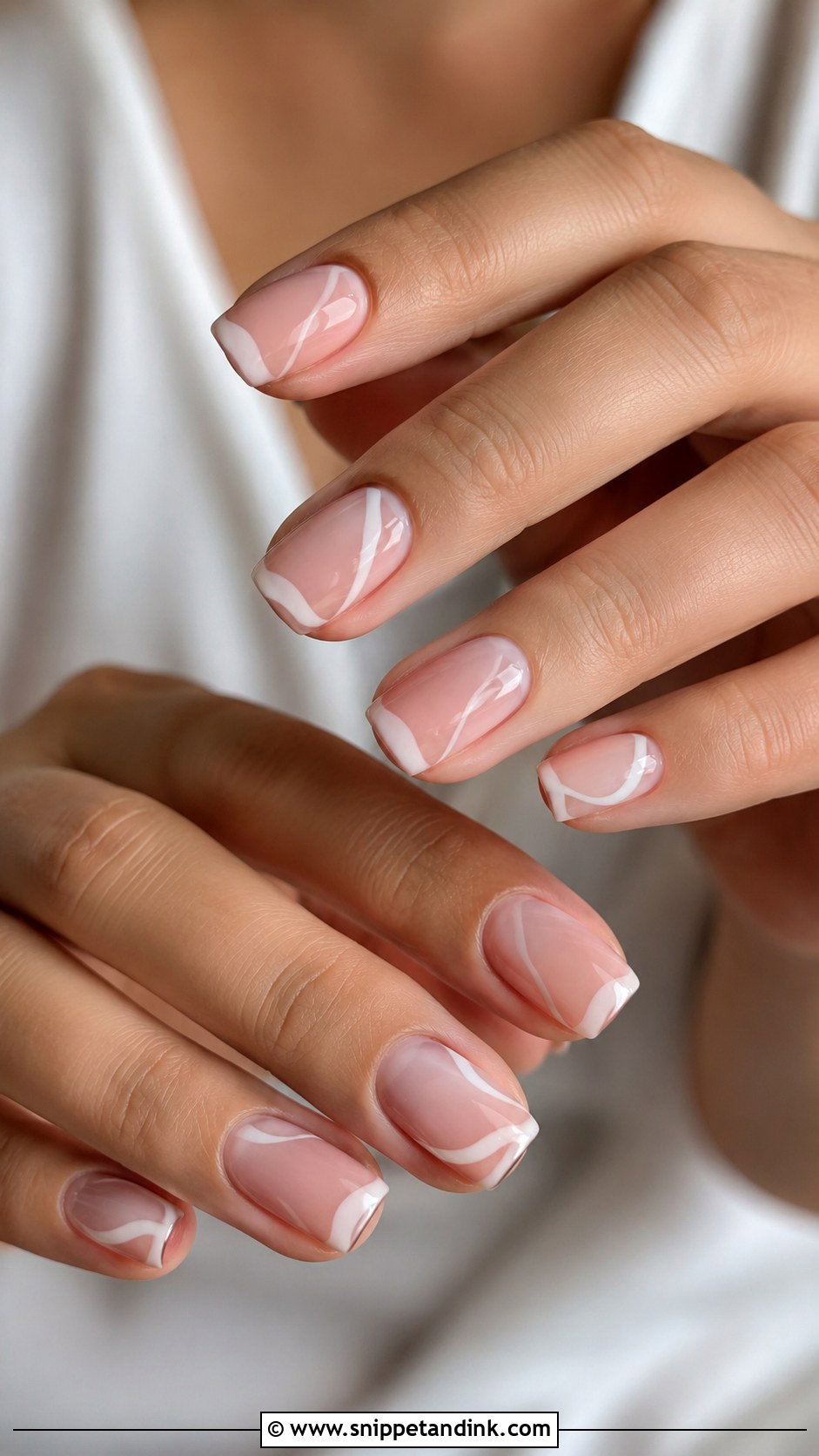 Negative Space Bridal Nails - Snippet and Ink - 20 Minimal Bridal Nails