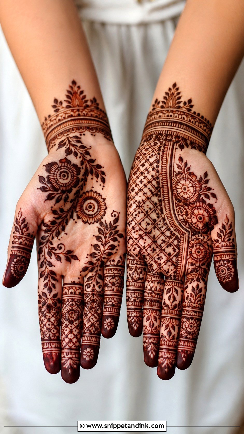 Negative Space Dulhan Mehndi Design - Snippet and Ink - 35 Dulhan Mehndi Designs