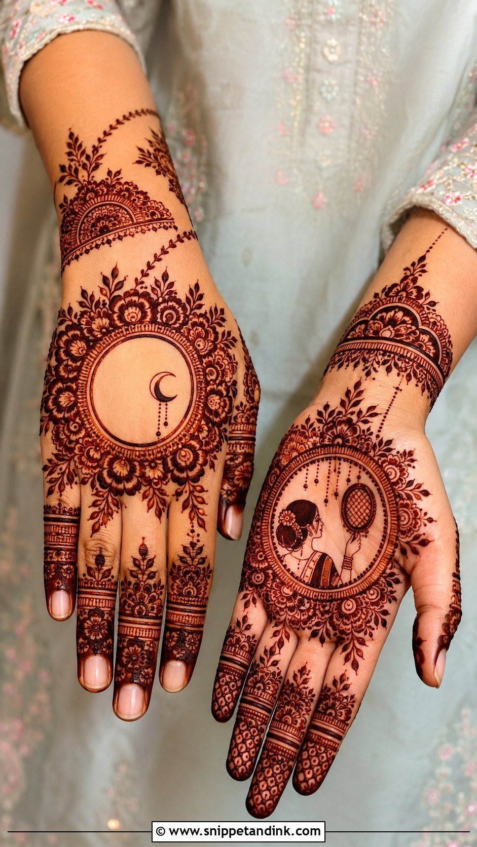 Negative Space Karva Chauth Mehndi Design - Snippet and Ink - 35 Karva Chauth Mehndi Designs