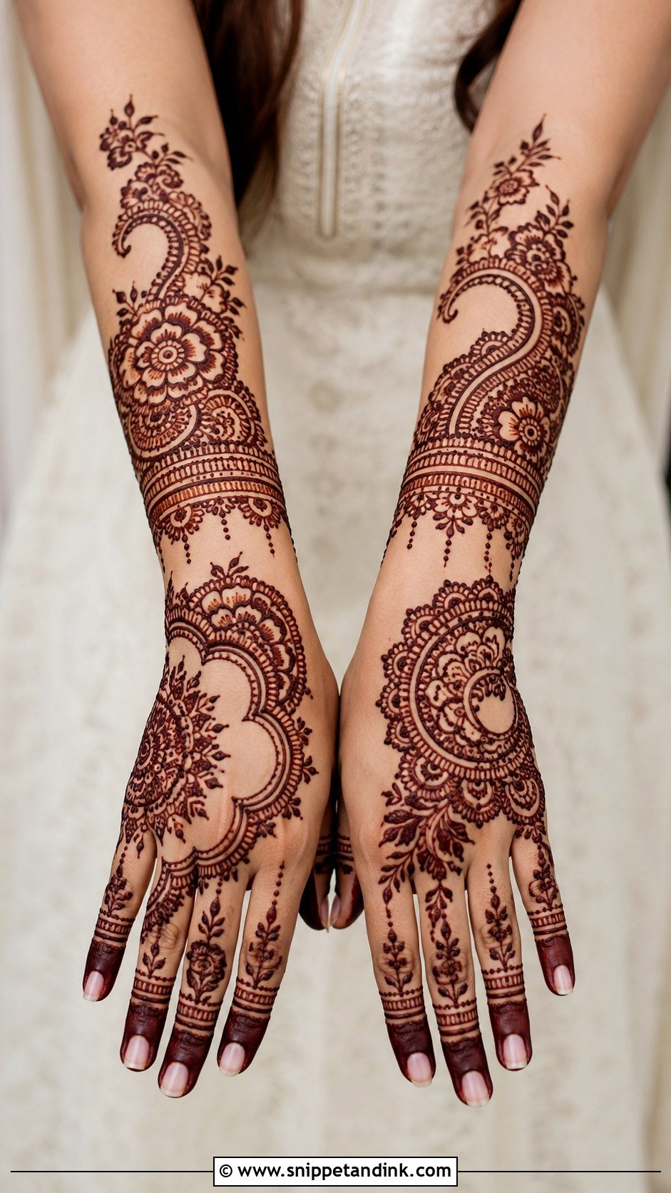 Negative Space Wedding Mehndi Design - Snippet and Ink - 35 Wedding Mehndi Designs