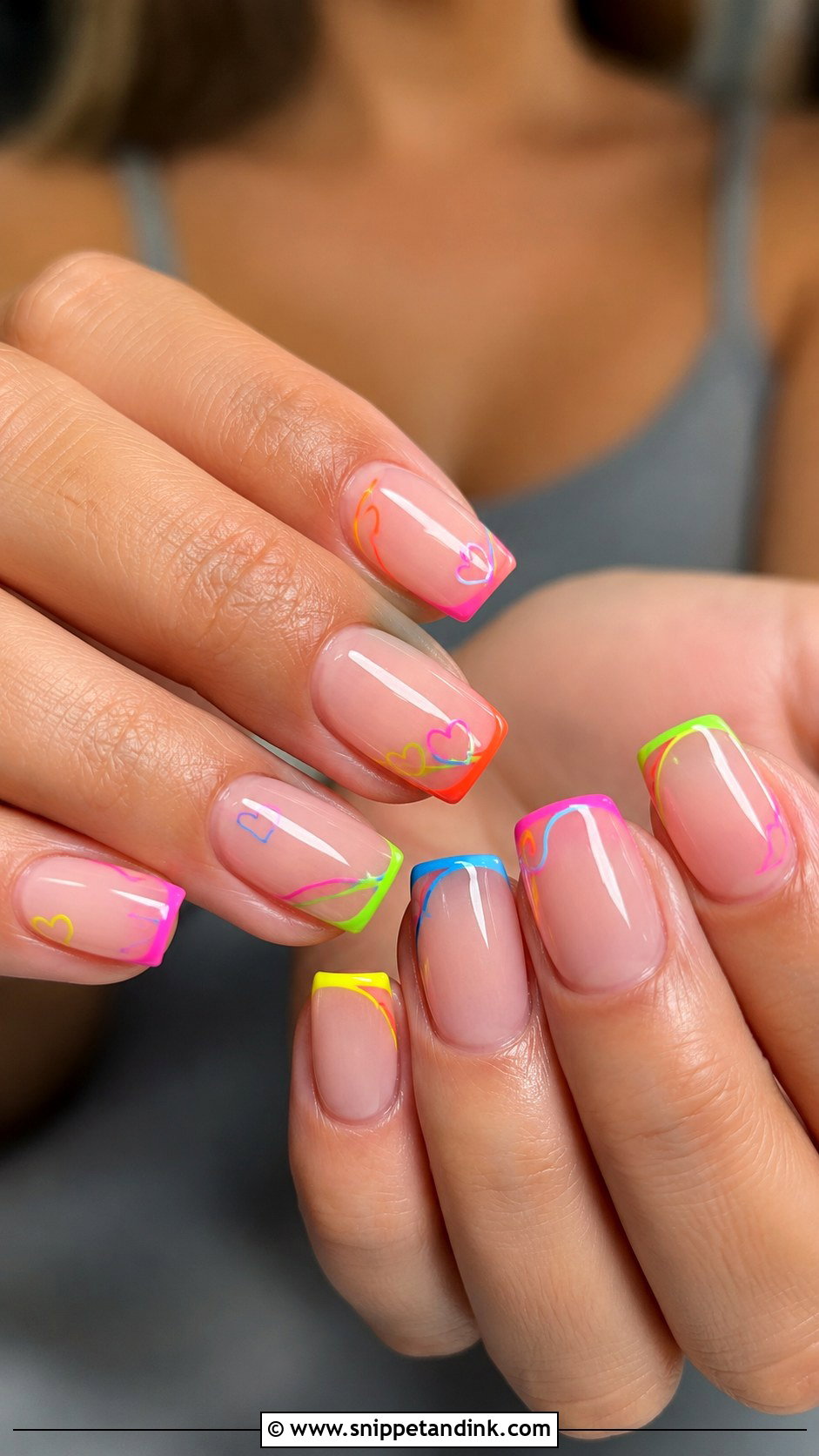 Neon Accent Wedding Nails - Snippet and Ink - 20 Funky Wedding Nails