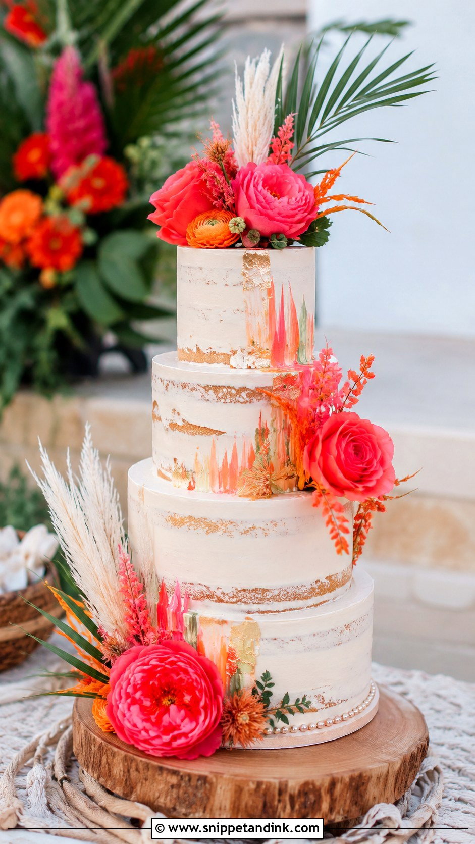 Neon Boho Wedding Cake - Snippet and Ink - 35 Neon Wedding Cake Ideas