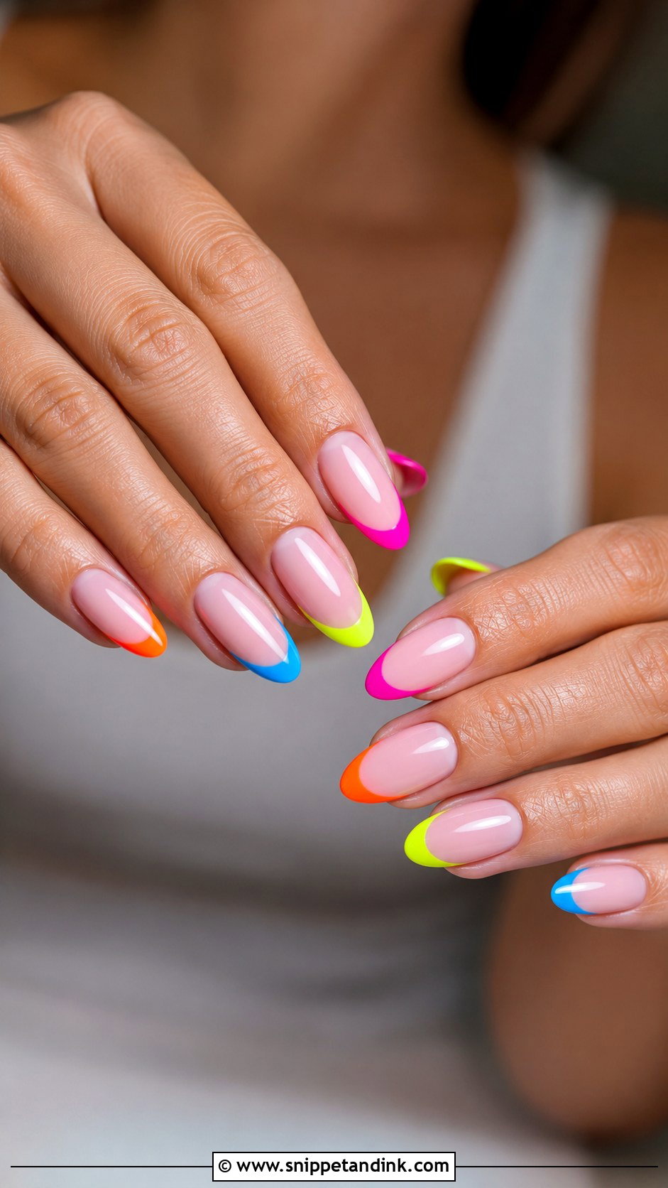 Neon French Hens Party Nails - Snippet and Ink - 20 Hens Party Nails
