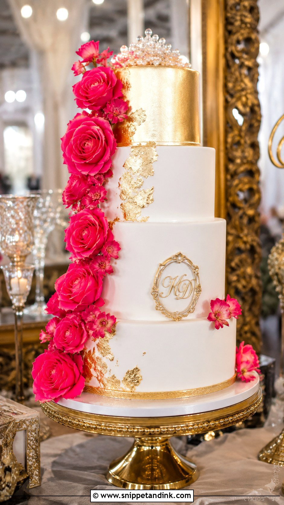Neon Gold Wedding Cake - Snippet and Ink - 35 Neon Wedding Cake Ideas